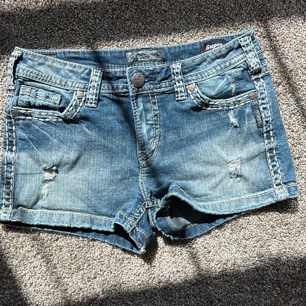 Superdry Women's Blue Denim Shorts